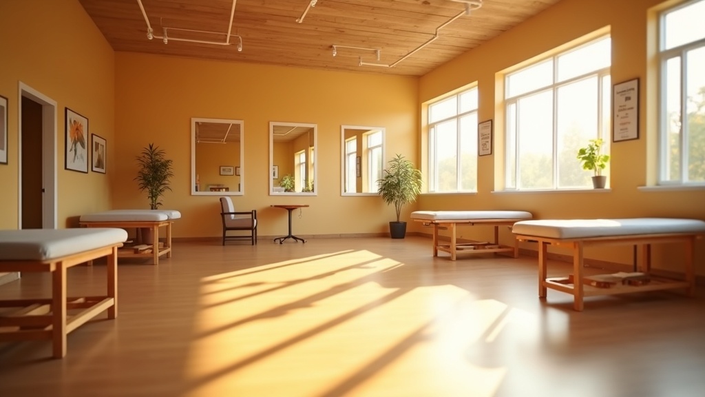 Bright interior of Riverbend Physical Therapy with natural light