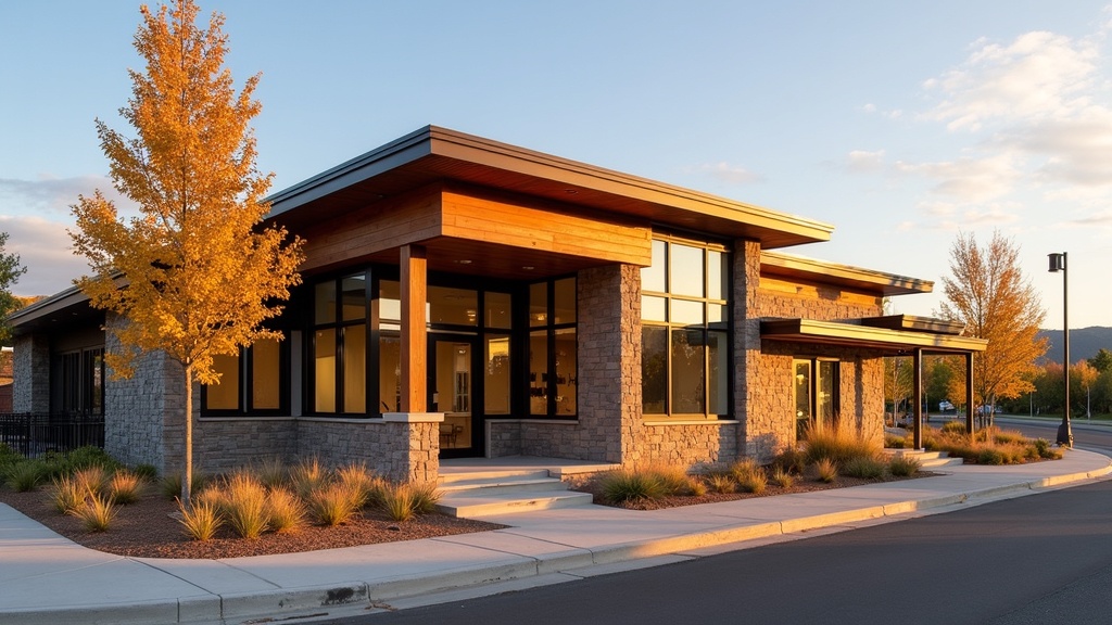 Exterior view of Riverbend Physical Therapy along the Deschutes riverfront in Bend, Oregon